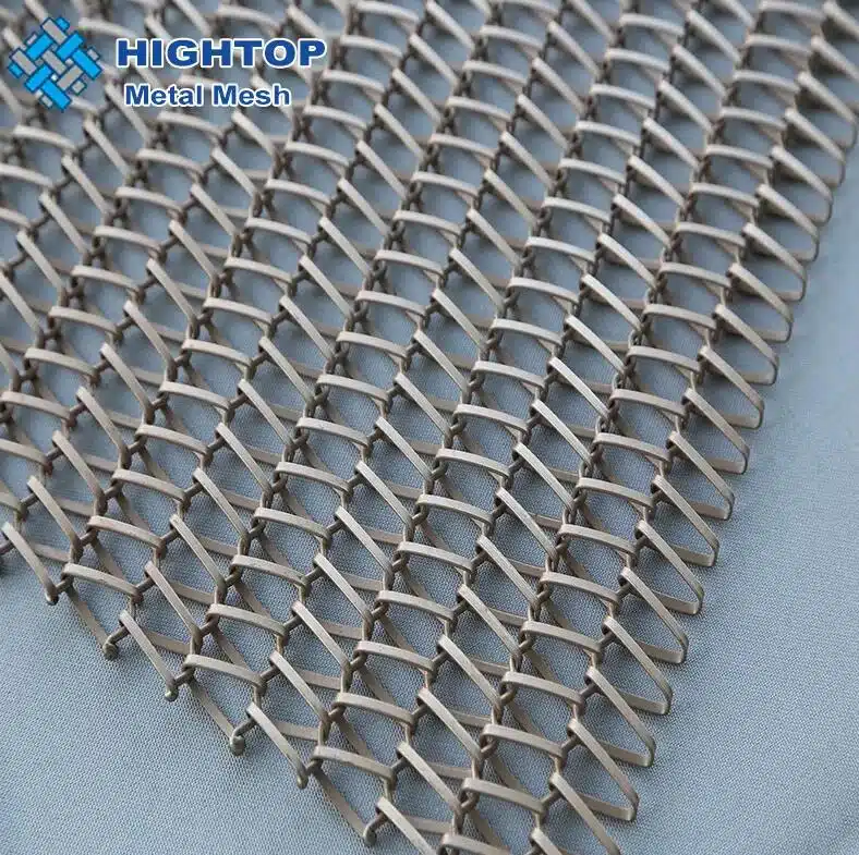 Decorative Stainless Steel Metal Spiral Link Wire Mesh Panels For Curtain